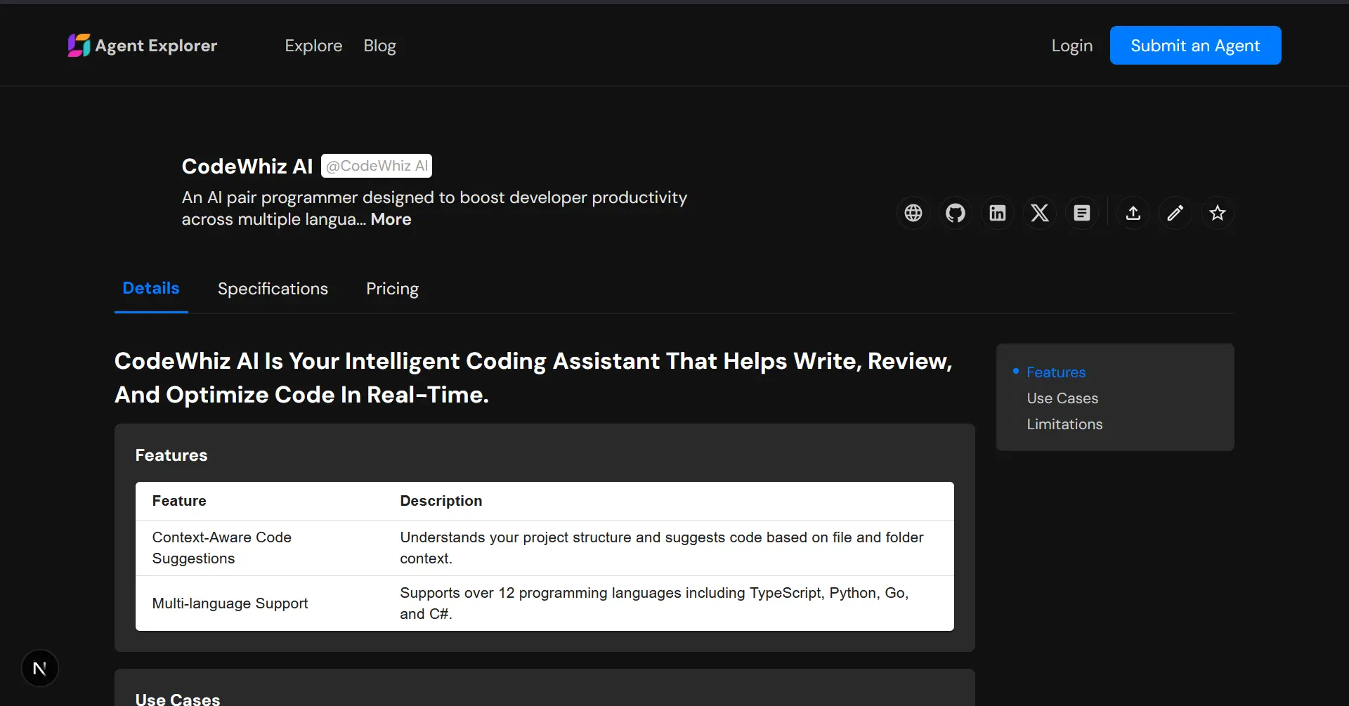 detail page of agent